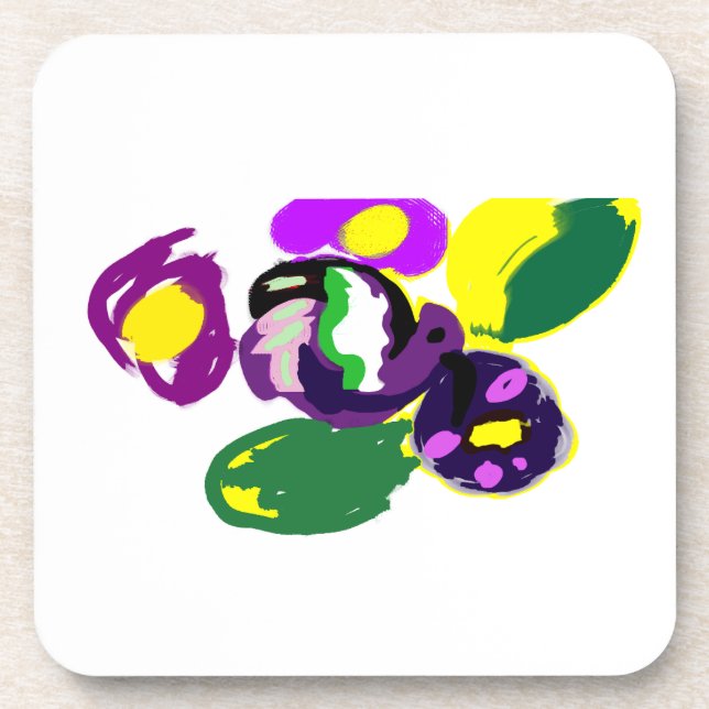 Posavasos Purple hummingbird and flowers  (Frente)