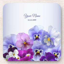 Posavasos Purple Lilac Pansy Floral Rustic Wedding Party