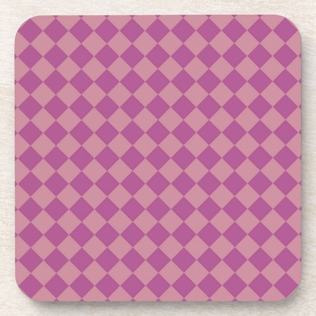 Posavasos Purple Pink Checker Diamond Pattern (Frente)