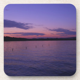 Posavasos Purple Sunset sobre el lago Plateado