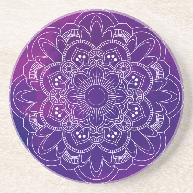 Posavasos Púrpura Mandala Sandstone (Frente)