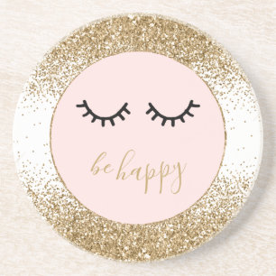 Posavasos Purpurina Glitzy Glam Sparkle Gold Eyelashes