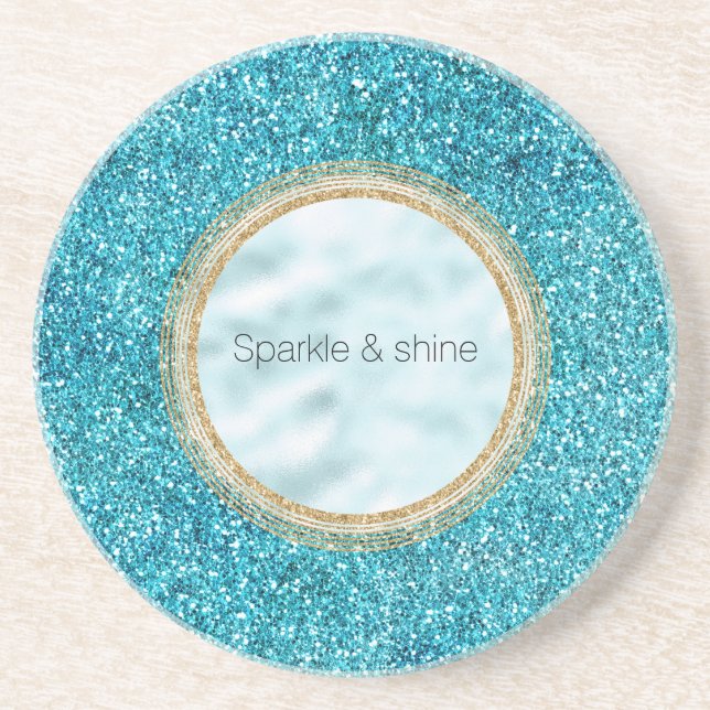 Posavasos Purpurina Mermaid Aqua Glitz (Frente)