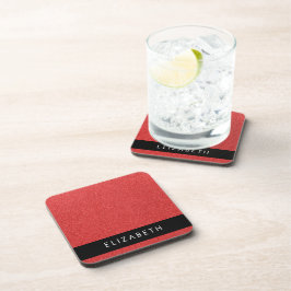 Posavasos Purpurina rojo, fondo Purpurina, nombre