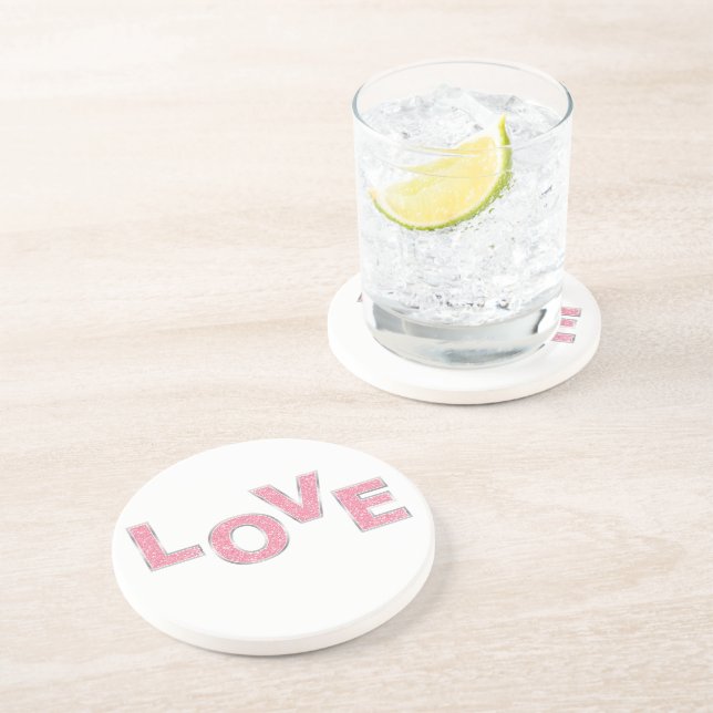 Posavasos Purpurina Rosa de Amor (Lado)