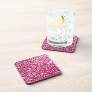 Posavasos Purpurina rosa deslumbrante