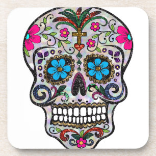 Posavasos purpurina Sugar Skull