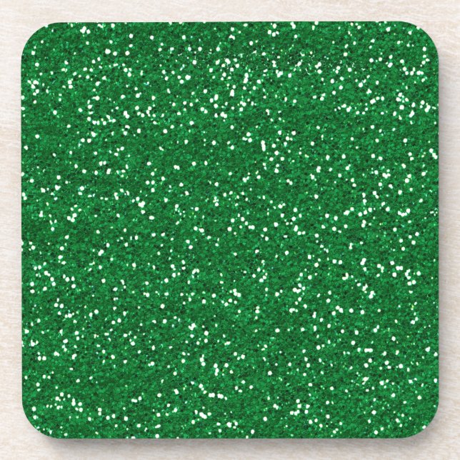 Posavasos Purpurina verde elegante (Frente)