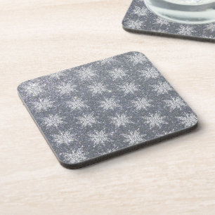 Posavasos Purpurina y copos de nieve 