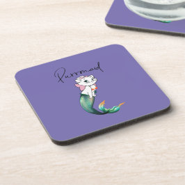 Posavasos Purrmaid de gatito de gatito de comadreja - Diseño
