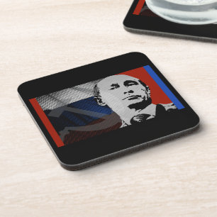 Posavasos Putin con la bandera rusa