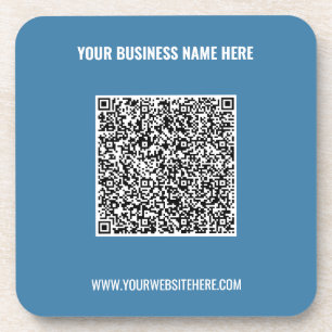 Posavasos QR Code Business Name Website Professional Coaster