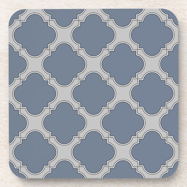 Posavasos Quatrefoil azul-gris (Frente)