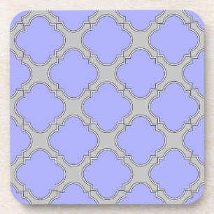 Posavasos Quatrefoil periwinkle y gris