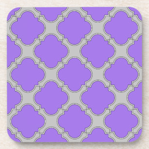 Posavasos Quatrefoil púrpura y gris