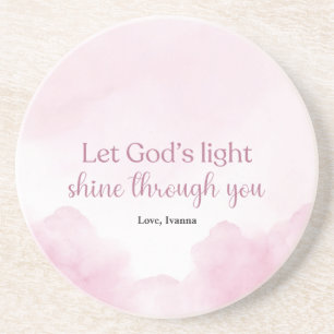 Posavasos Que la luz de Dios brille a través de ti, acuarela