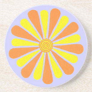 Posavasos Quebras de energía, pétalos naranjas y amarillos,
