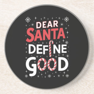 Posavasos Querido Santa Define Buen Navidad Holiday Xmas