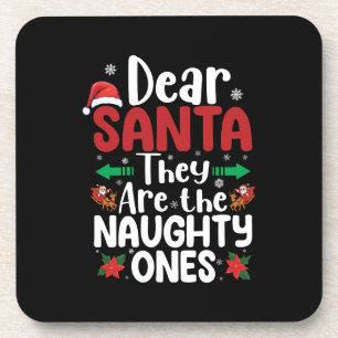 Posavasos Querido Santa Son Unos Traviesos Navidad Coinciden