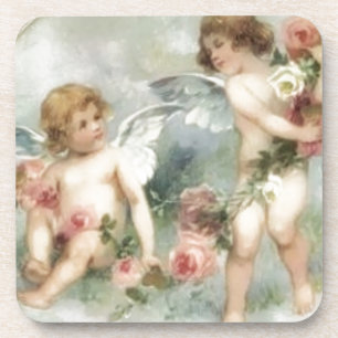 Posavasos Querubes de la tarjeta del día de San Valentín d