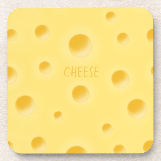 Posavasos Queso Suizo Amarillo Hermoso Personalizado (Frente)