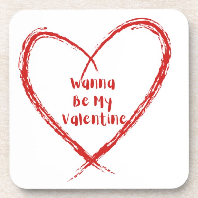 Posavasos Quiero ser mi San Valentín en el corazón (Frente)