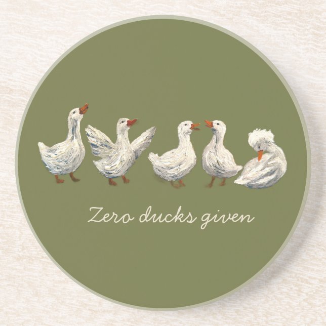 Posavasos Quiet Quack: White Duck Starry Night Goose (Frente)