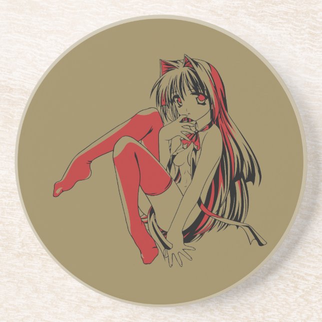 Posavasos R & B Manga, Neko Catgirl Furry Loli Anime (Frente)