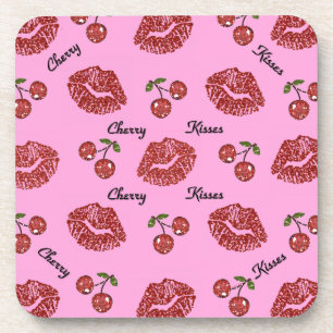 Posavasos RAB Rockabilly Besos de Cereza en Rosa