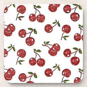 Posavasos RAB Rockabilly Cerezas Muy Cerezas En Blanco