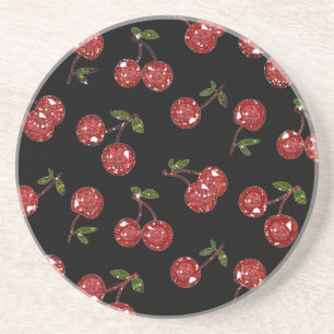 Posavasos RAB Rockabilly Cerezas Muy Cerezas En Negro