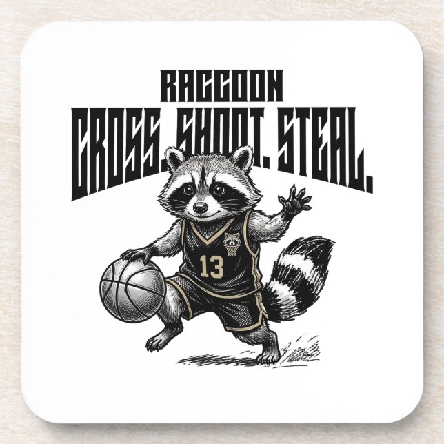 Posavasos Raccoon Basketball Star - Cross Shoot Steal Graph (Frente)