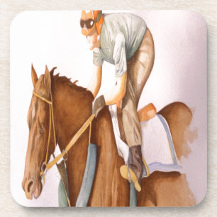 Posavasos Race Horse y Jockey