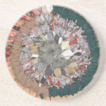 Rag Rug Weave Boho Sandstone Coaster