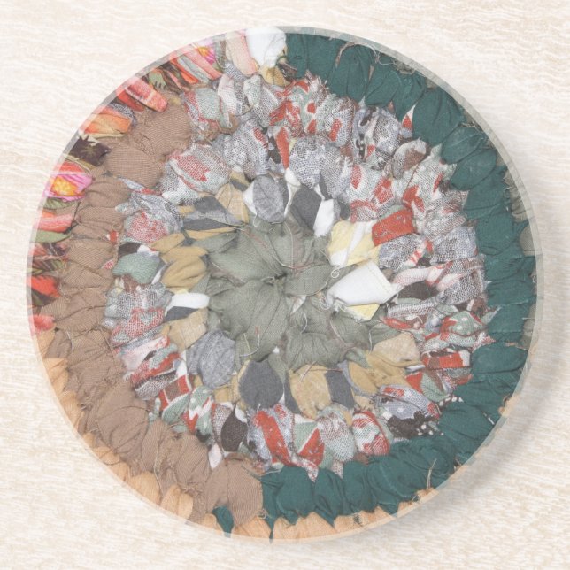 Posavasos Rag Rug Weave Boho Sandstone Coaster (Frente)