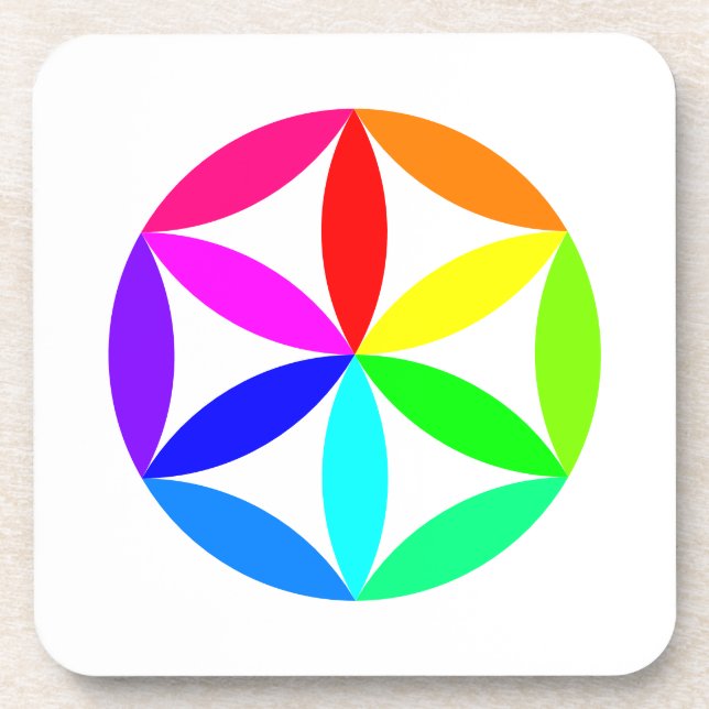 Posavasos Rainbow Kaleidoscope Hard plastic coaster (Frente)