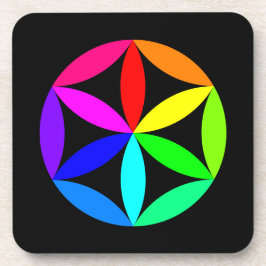 Posavasos Rainbow Kaleidoscope Hard Plastic Coaster