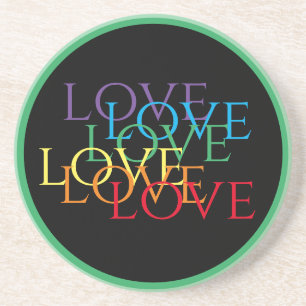 Posavasos RAINBOW LOVE II Sandstone Coaster / Green