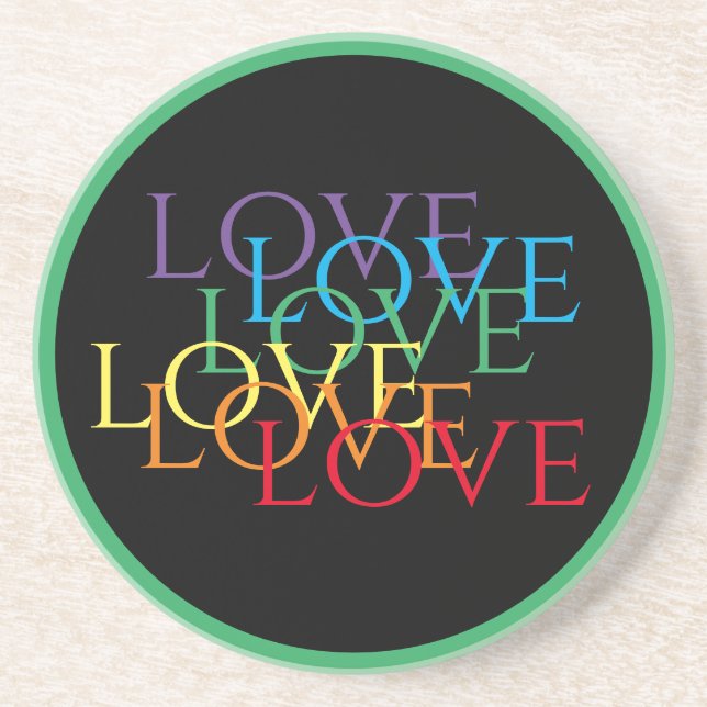 Posavasos RAINBOW LOVE II Sandstone Coaster / Green (Frente)