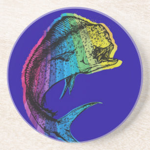 Posavasos Rainbow Mahi Mahi en Ocean Blue