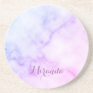 Posavasos Rainbow Marble Pattern with Personalized Name