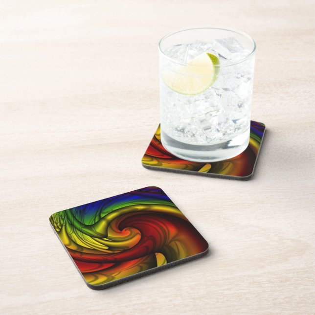 Posavasos Rainbows & Honey | Rainbow Fractal Art (Lado Derecho)