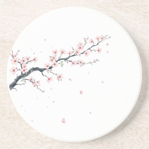 Posavasos Rama de flor de cerezo Sakura en cojín de arenisca