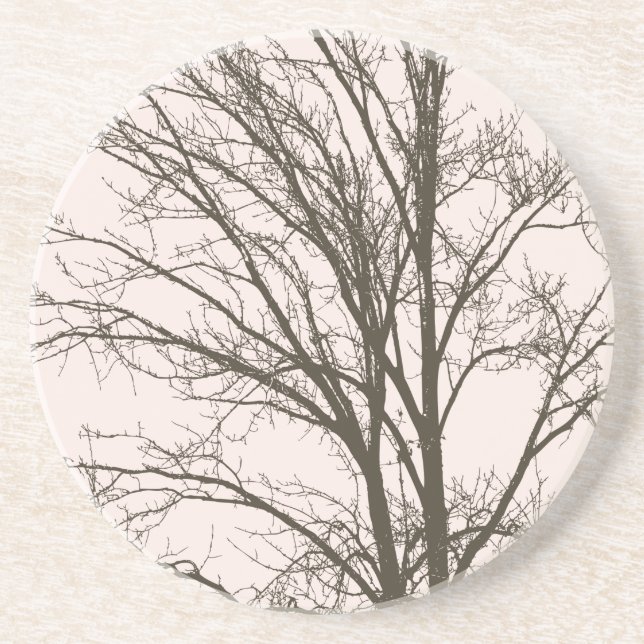 Posavasos Ramas de árbol marrón rosado de Rubor (Frente)