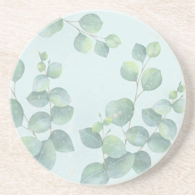 Posavasos Ramas de escoria de hojas verdes blandas (Frente)