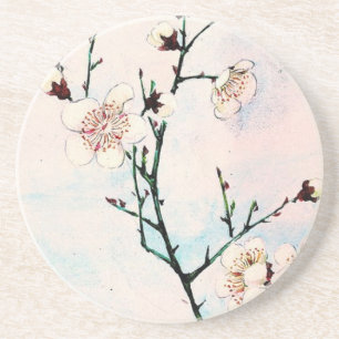 Posavasos Ramas del ciruelo con arte del asiático de Ukiyo-