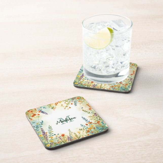 Posavasos Ramillete de flores silvestres de flores primavera (Lado Derecho)