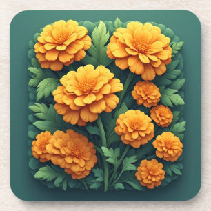 Posavasos Ramillete de Marigold Naranja Vibrante