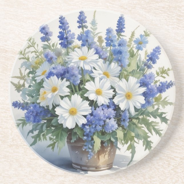 Posavasos Ramo de Flores Acuarela Elegante (Frente)