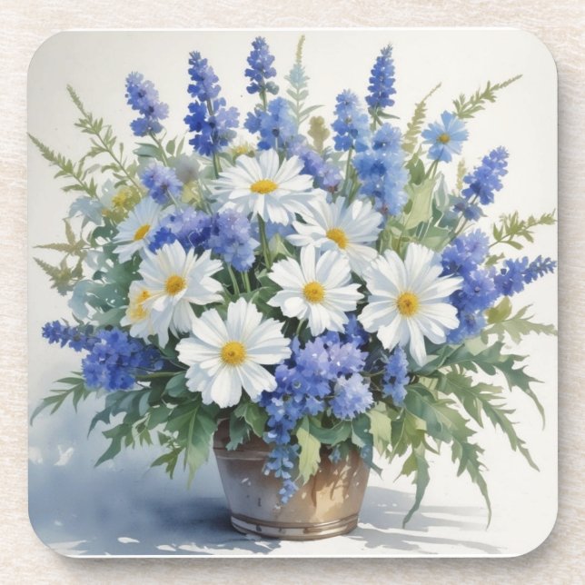 Posavasos Ramo de Flores Acuarela Elegante (Frente)